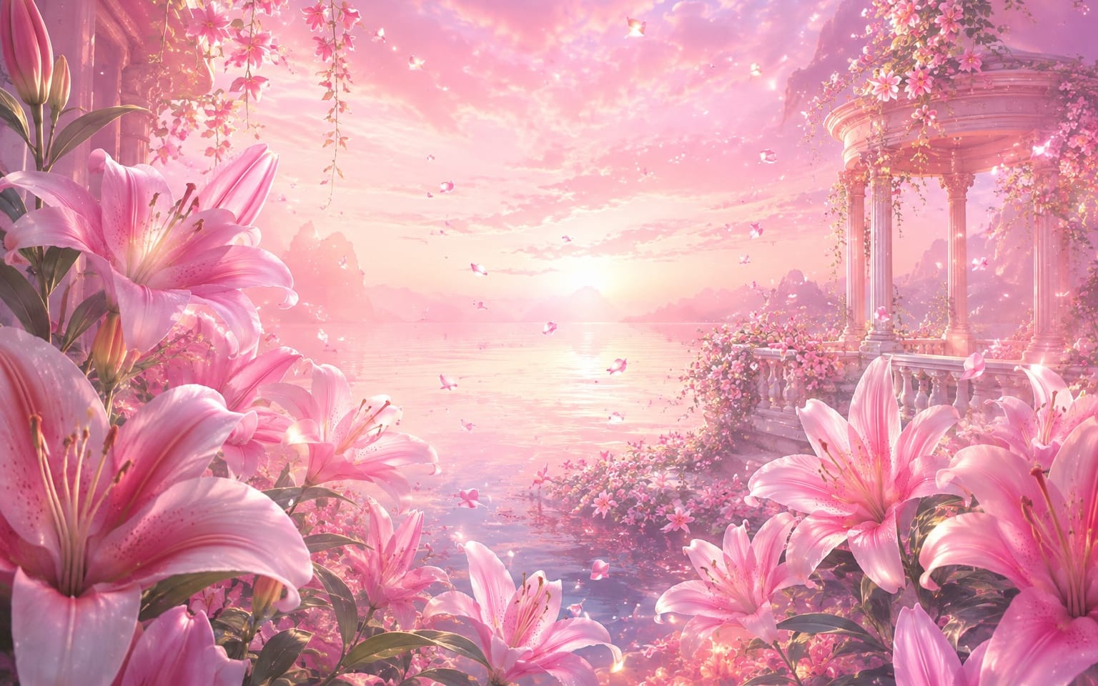 Dreamy Pink Lilies