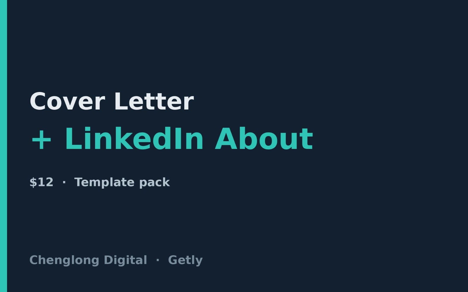 Cover Letter + LinkedIn About Pack