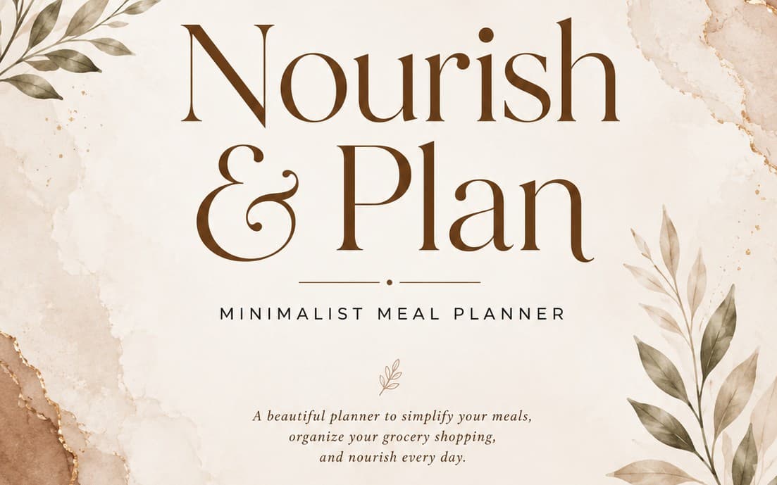 TheDigitalLoftShop - Nourish & Plan Minimalist Meal Planner
