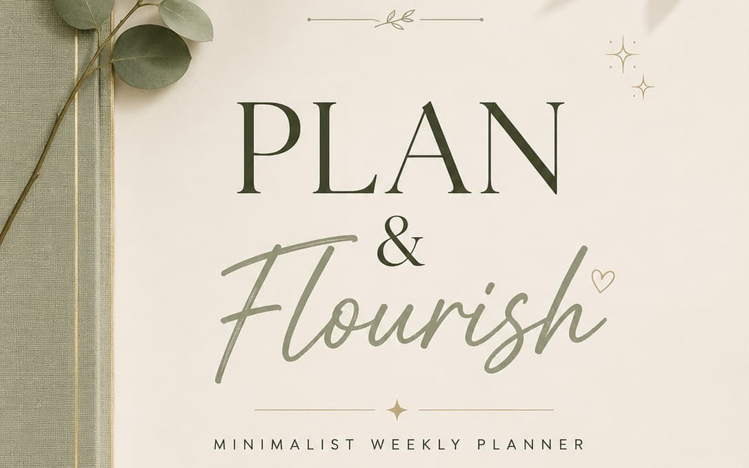TheDigitalLoftShop - Plan & Flourish Minimalist Weekly Planner