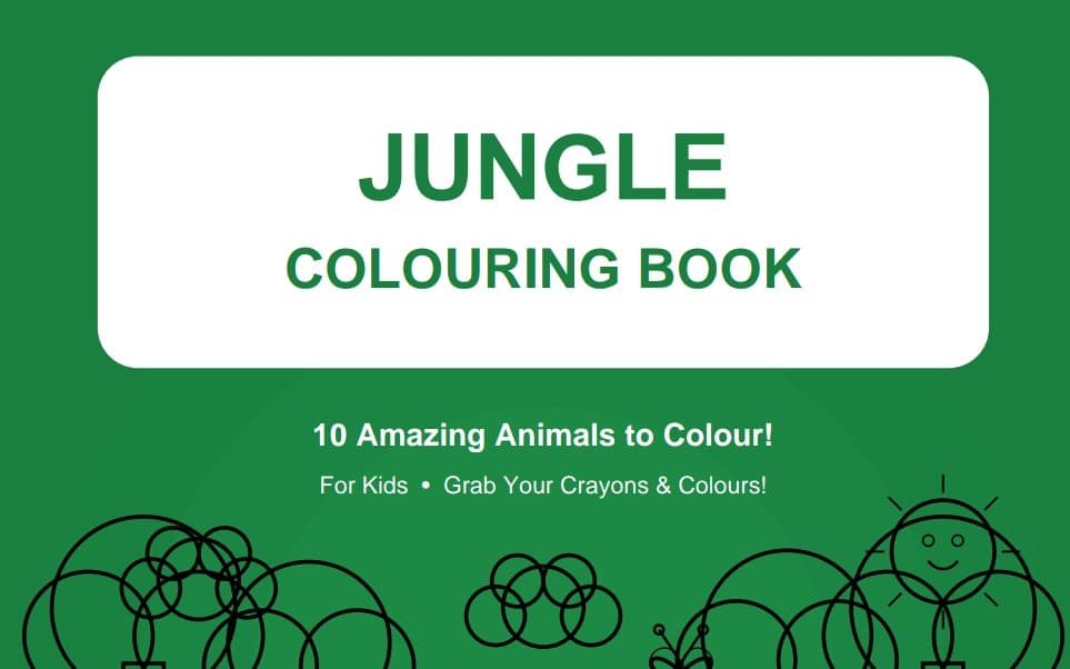 Kids colouring animals ebook