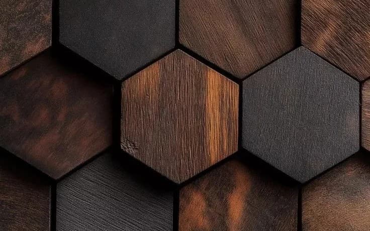 Premium 3D Wooden Hexagon Wallpaper Background HD