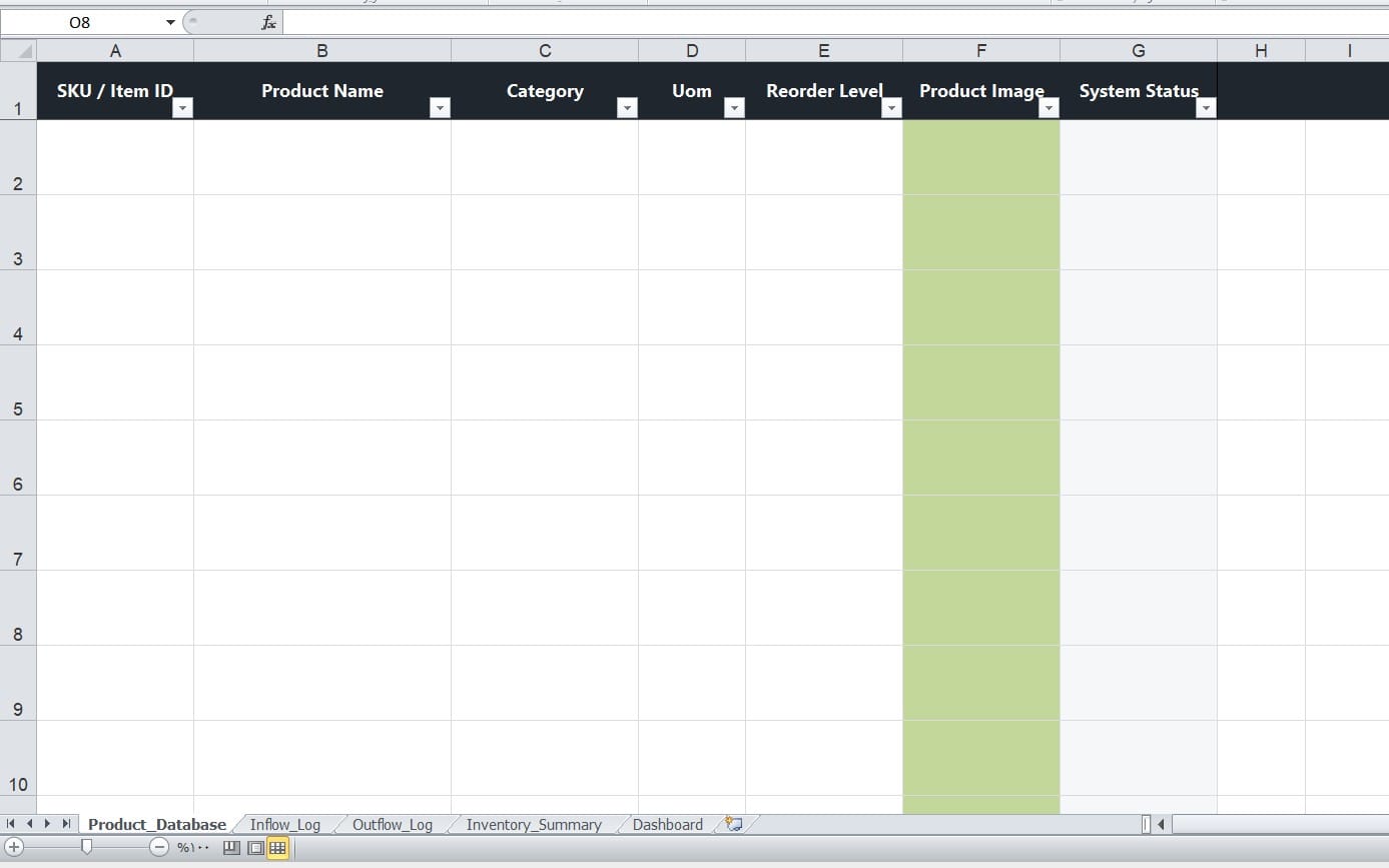 Professional Excel template for managing inventory and sales for small businesses - supports images and FIFO system