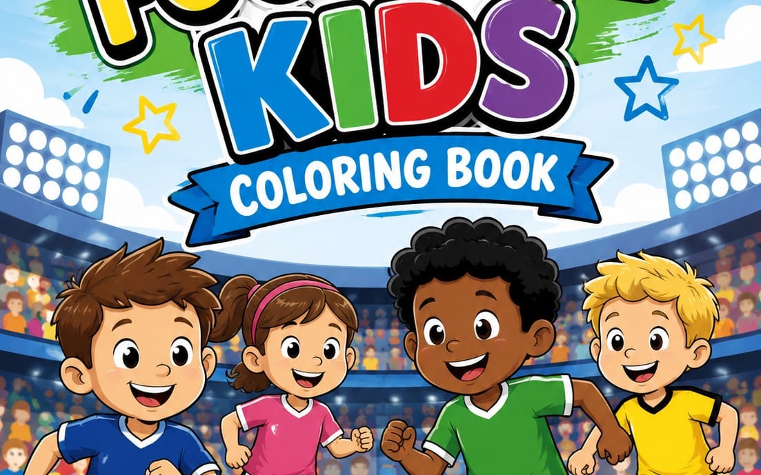 Football Kids Coloring Book | 20 Printable Soccer Coloring Pages | PDF Activity Book for Kids Ages 4–10 | US Letter 8.5×11
