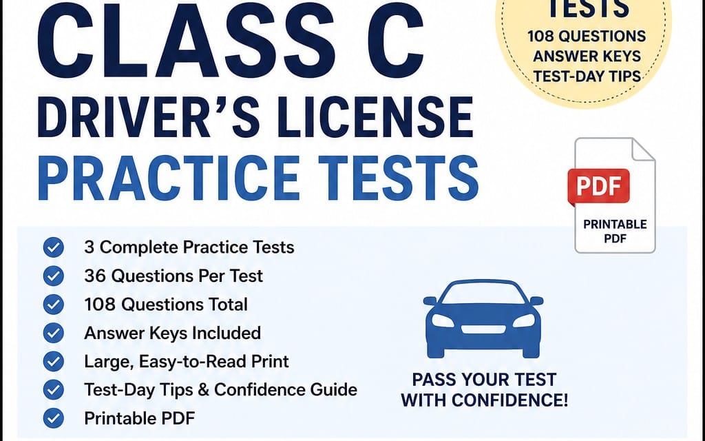 California Class C Driver’s License Practice Tests – 3 Full Tests