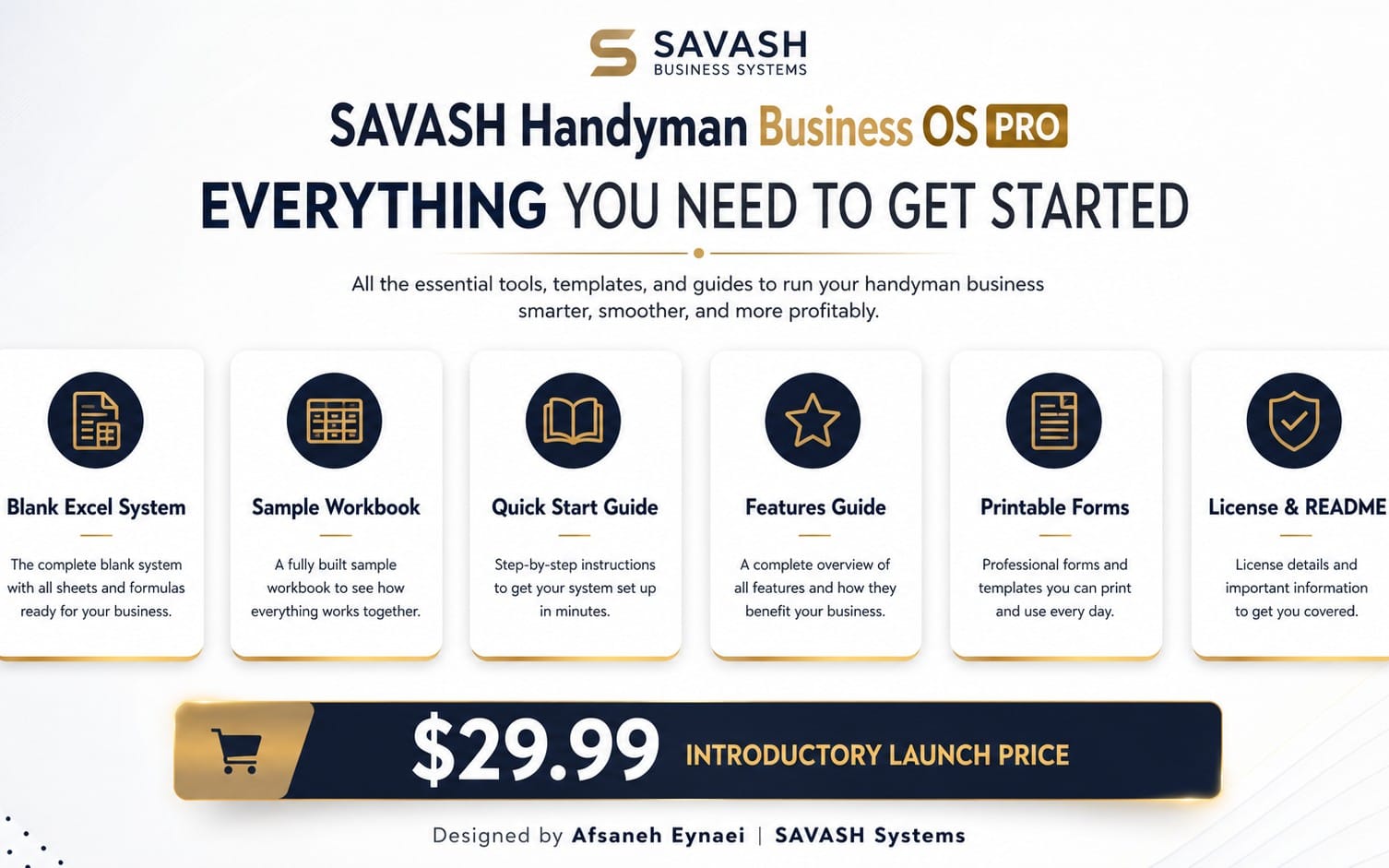 SAVASH Handyman Business OS PRO — All-in-One Excel Management System