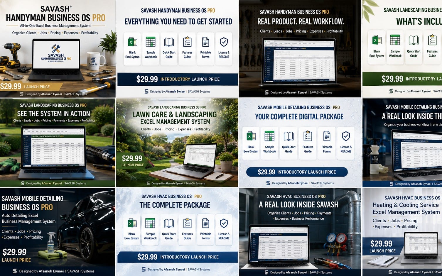 SAVASH Handyman Business OS PRO — All-in-One Excel Management System