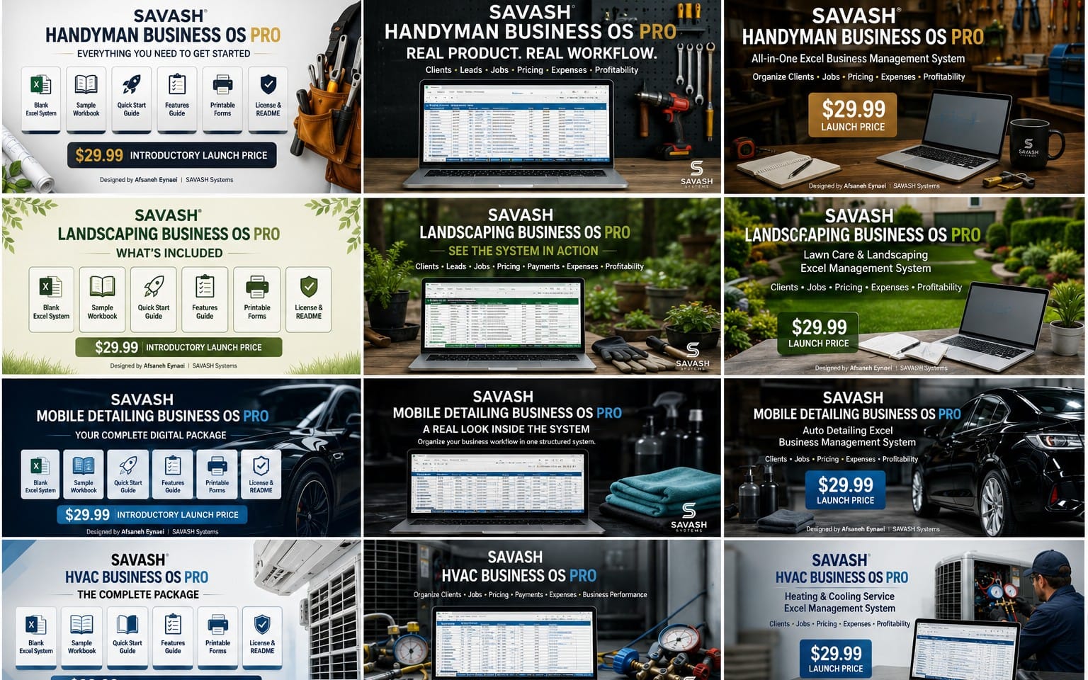SAVASH Pressure Washing Business OS PRO — Power Washing Excel Management System