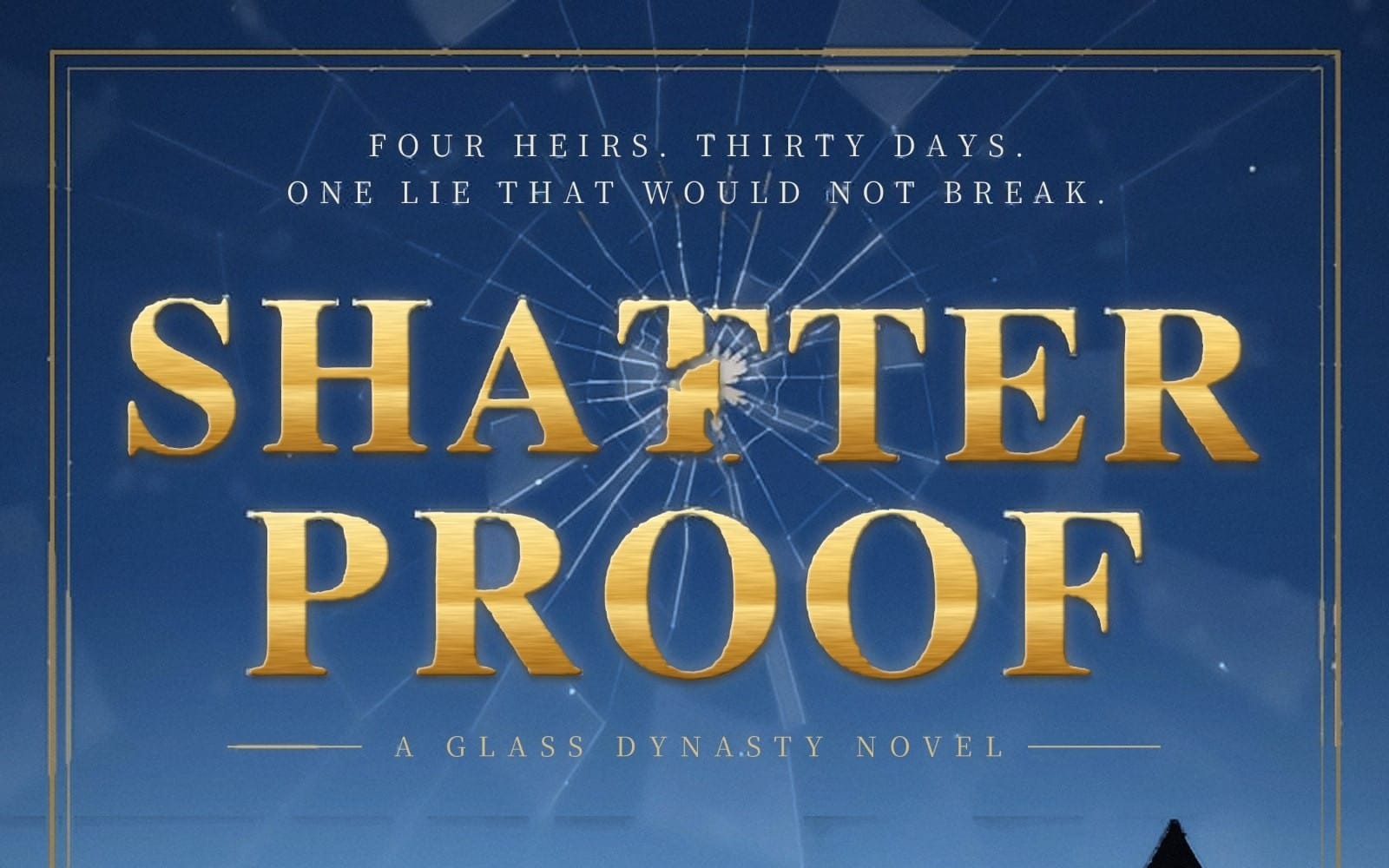 Blue movie poster for Shatterproof Part Two The Shatter with shattered glass text and gold lettering