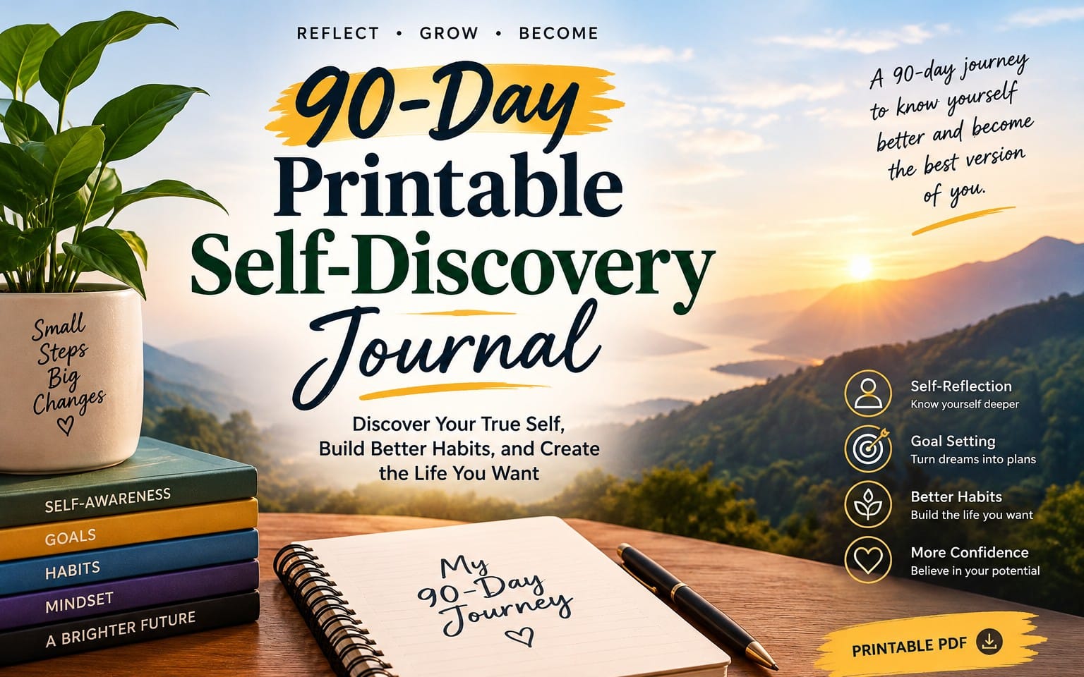 90-Day Printable Self-Discovery Journal