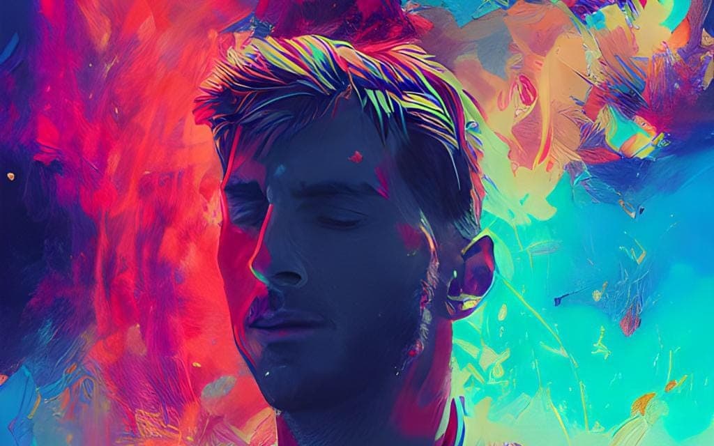 Lionel Messi Abstract Art portrait