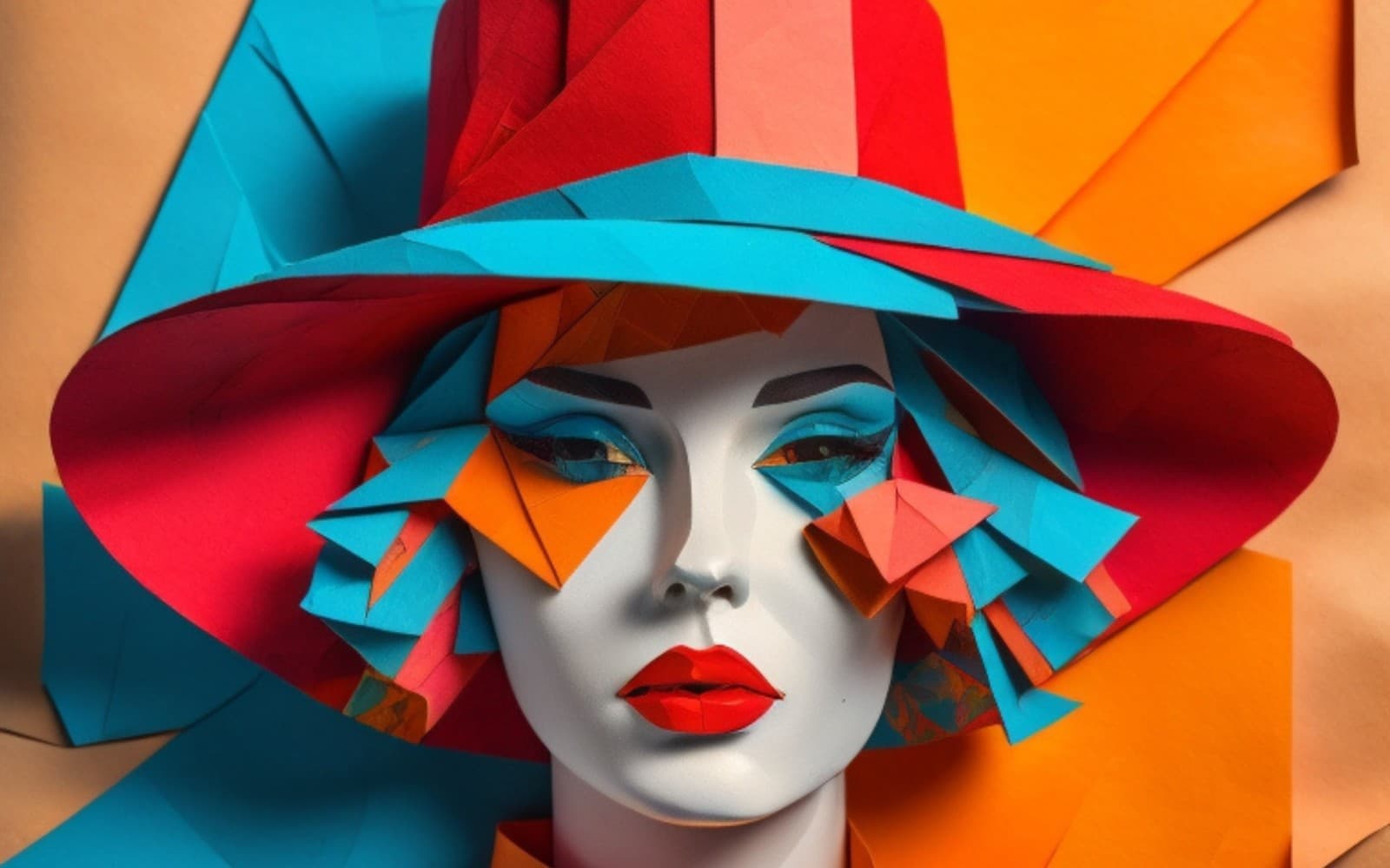 Abstract Paper portrait