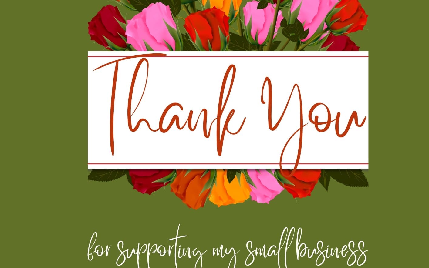 Editable Floral Business Thank You Card Template