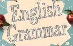 English grammar worksheets cover design with large “English Grammar” text and colorful classroom-themed illustrations