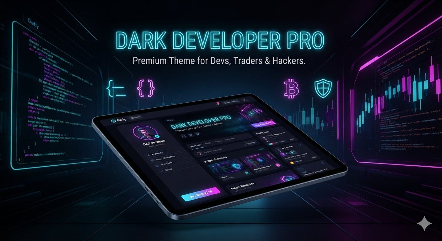 Dark Developer PRO — Getly Pages theme