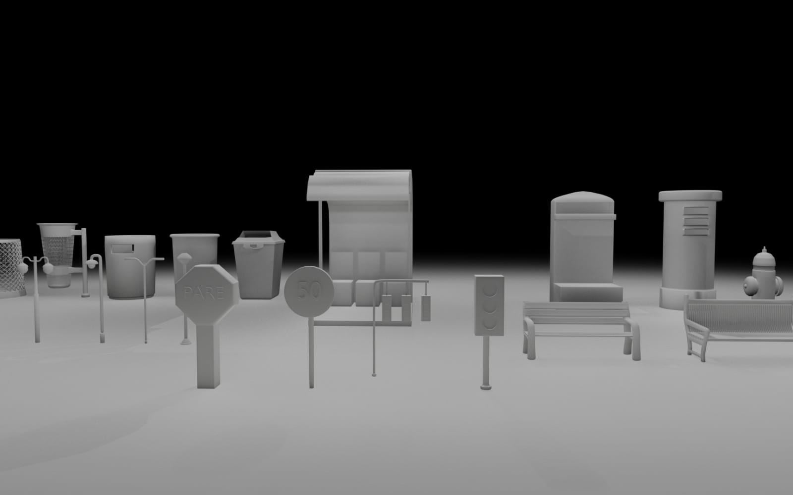 Urban Pack-20 stylized props(No materials)