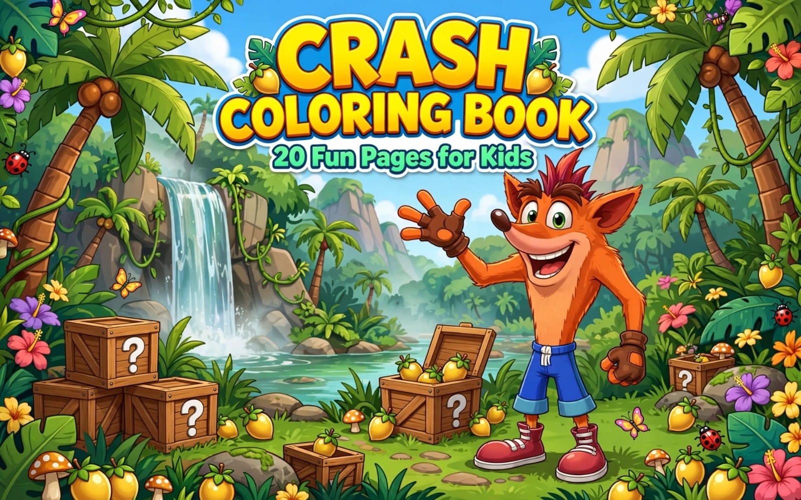 🎨 CRASH COLORING BOOK – 20 Fun Pages for Kids