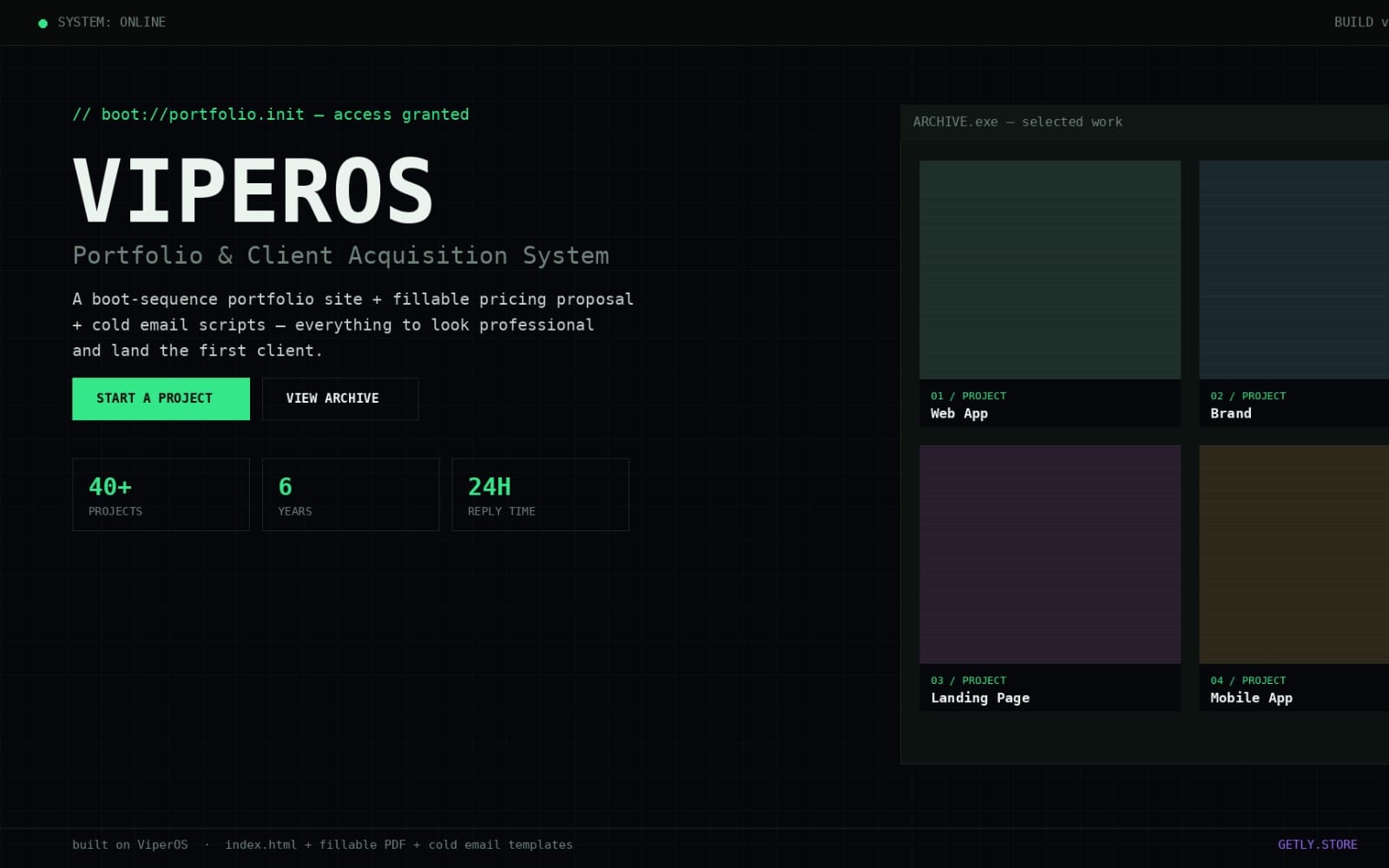 ViperOS — Portfolio & Client Acquisition System