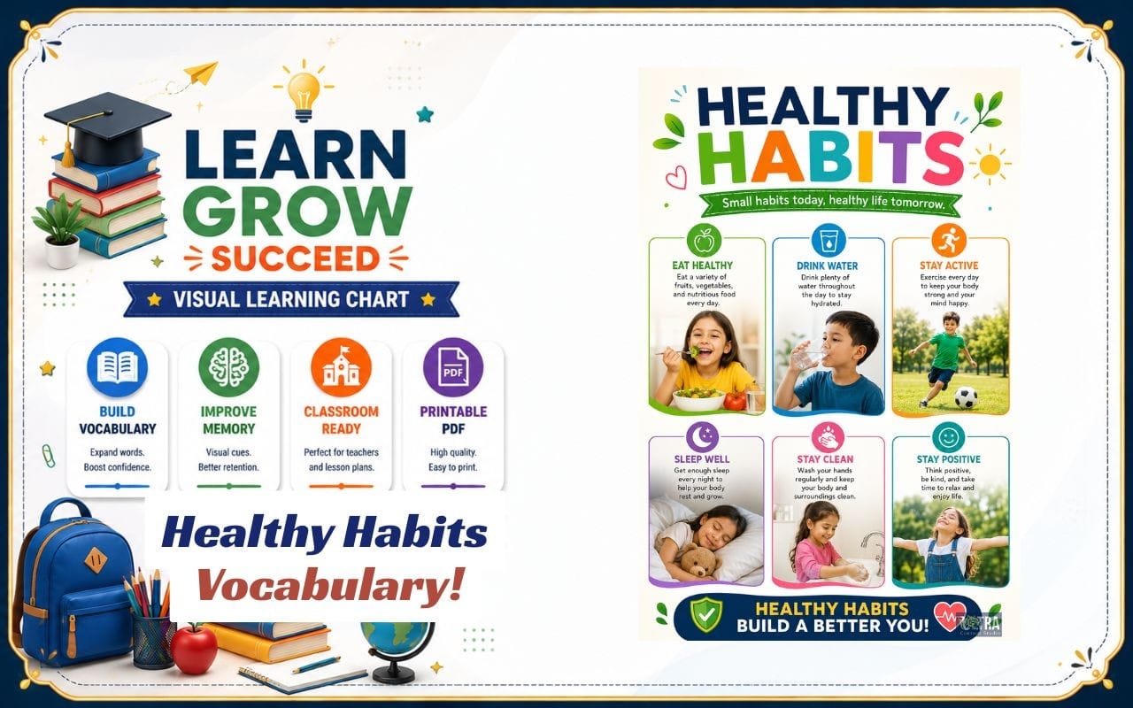 Healthy Habits Chart | Visual Learning Poster for Kids