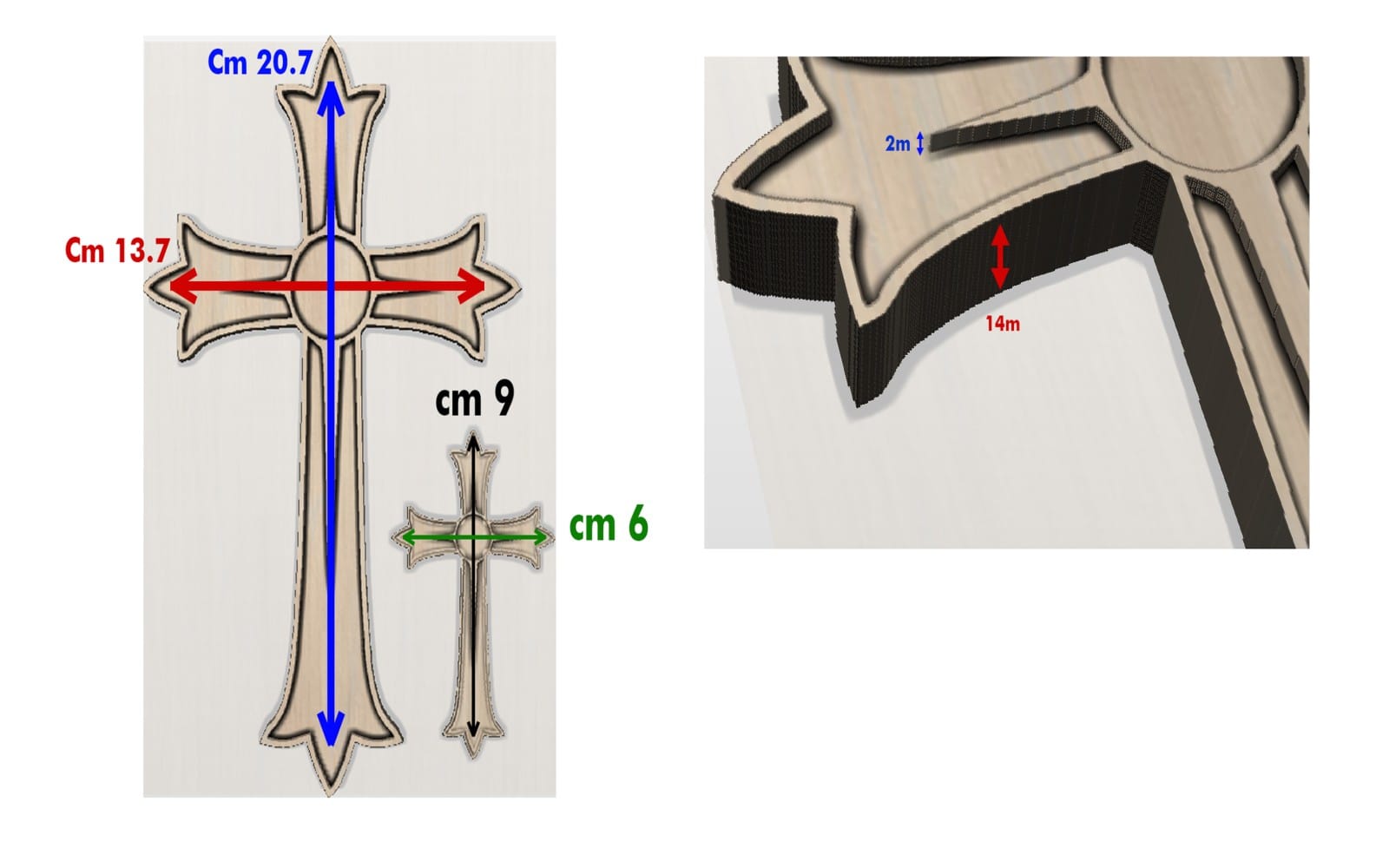 Orthodox Priest Cross Set | Aspire CNC Router File | Hand Cross & Pectoral Cross | 3D Relief Wood Carving | Religious Gift | Digital Download