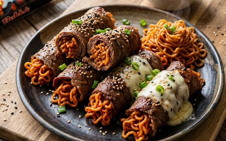 Rezeptanleitung für Beef Samyang Rolls