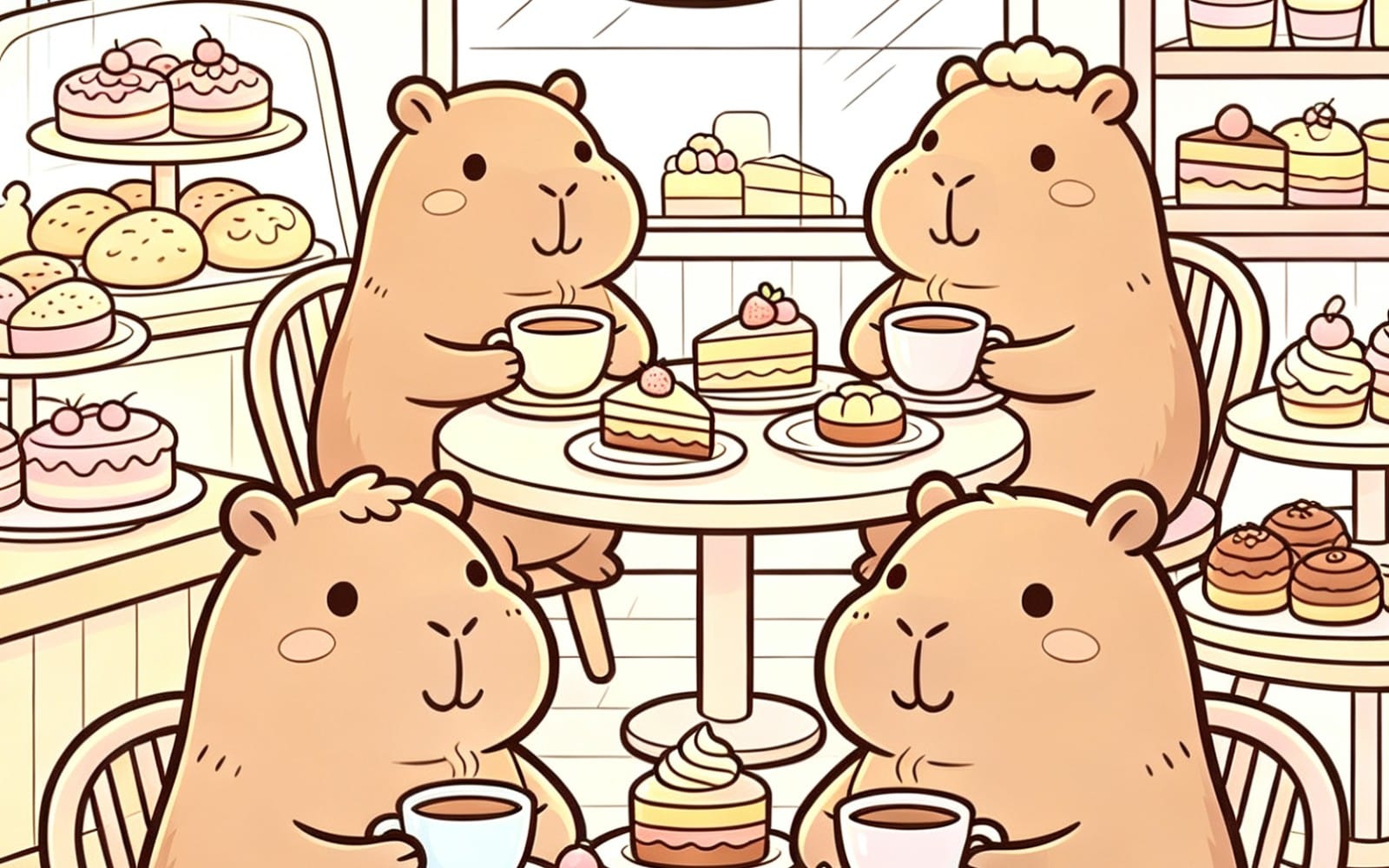 Cozy Capybara Café: 40 Relaxing Coloring Pages