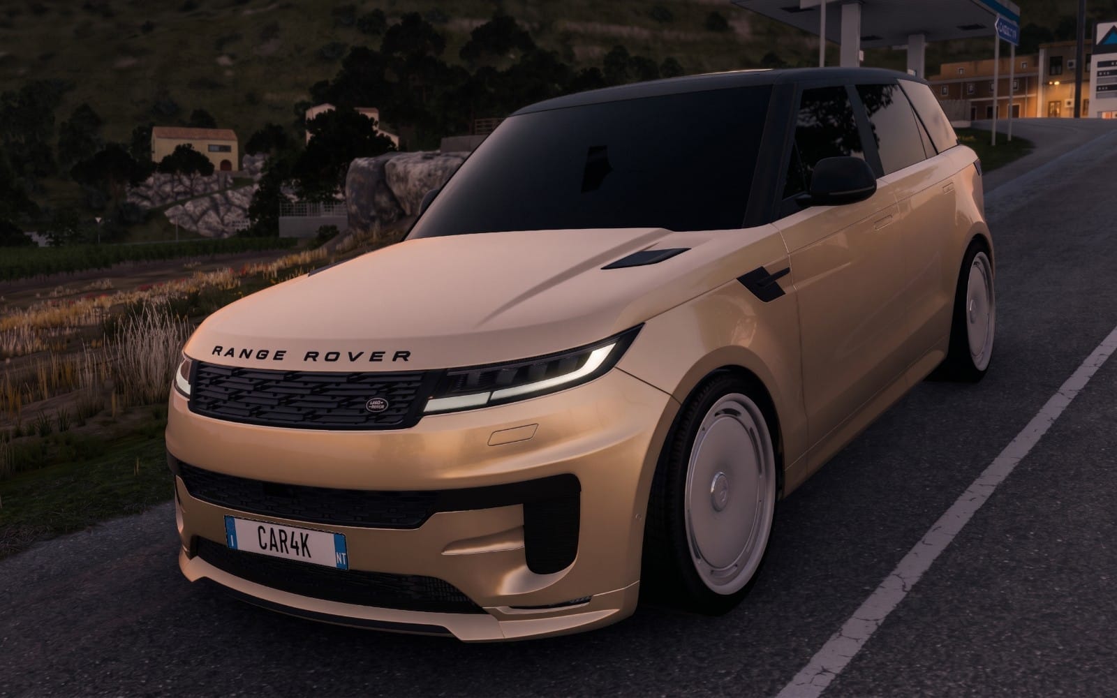 White Range Rover Sport 2026 luxury SUV with Mansory styling on a road in a 3D game scene v1.1