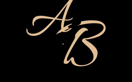 Gold cursive monogram A13 on a black background digital graphic banner