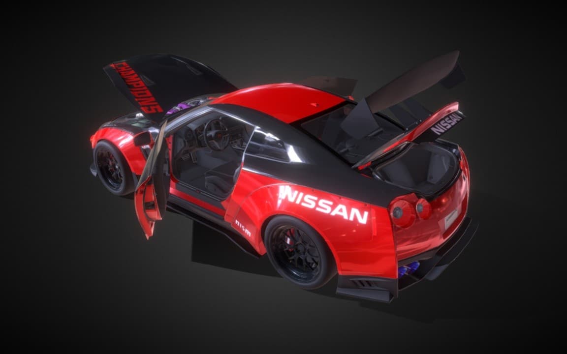 2017 Japanese Widebody Sports Coupe – Red Racing Edition 3D Car Model
