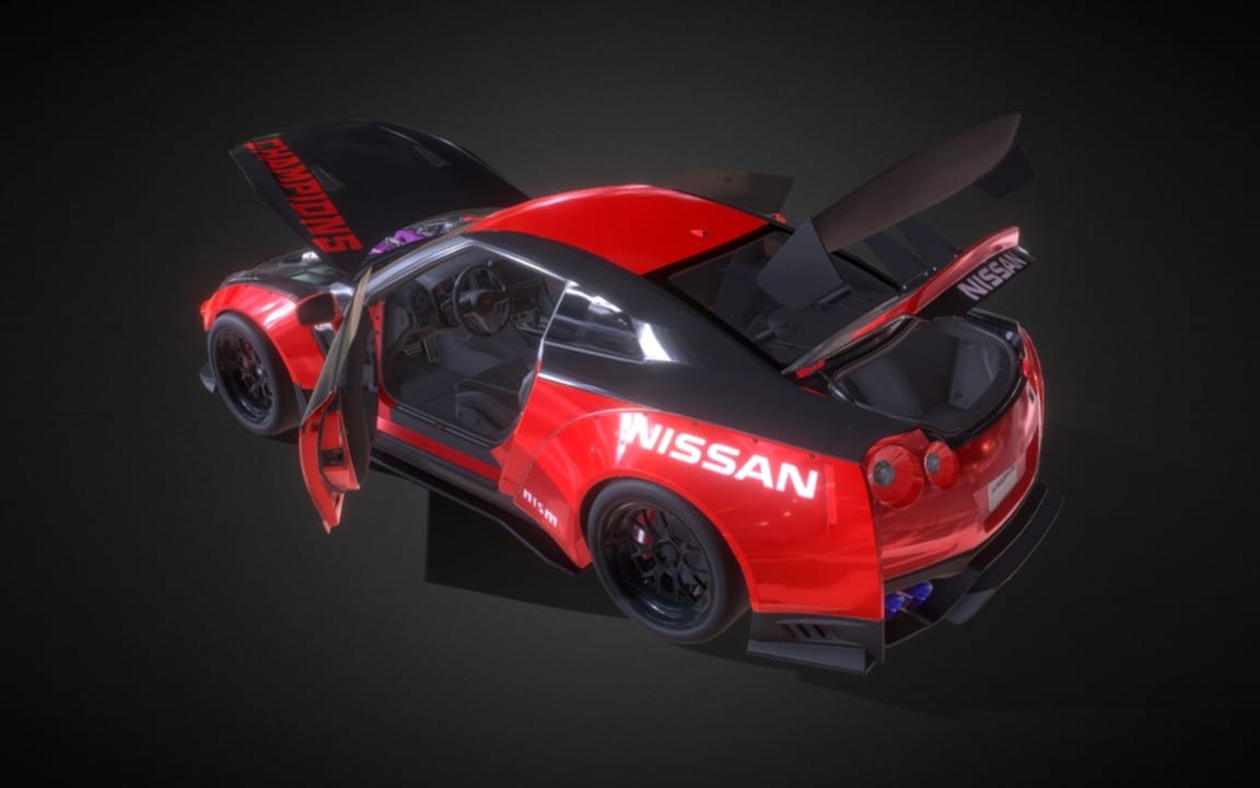 2017 Japanese Widebody Sports Coupe – Red Racing Edition 3D Car Model