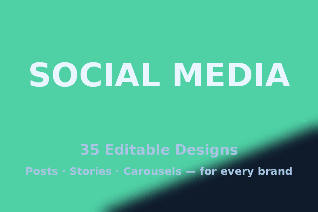 Social Media Template Pack — 35 Editable Posts, Stories & Carousels