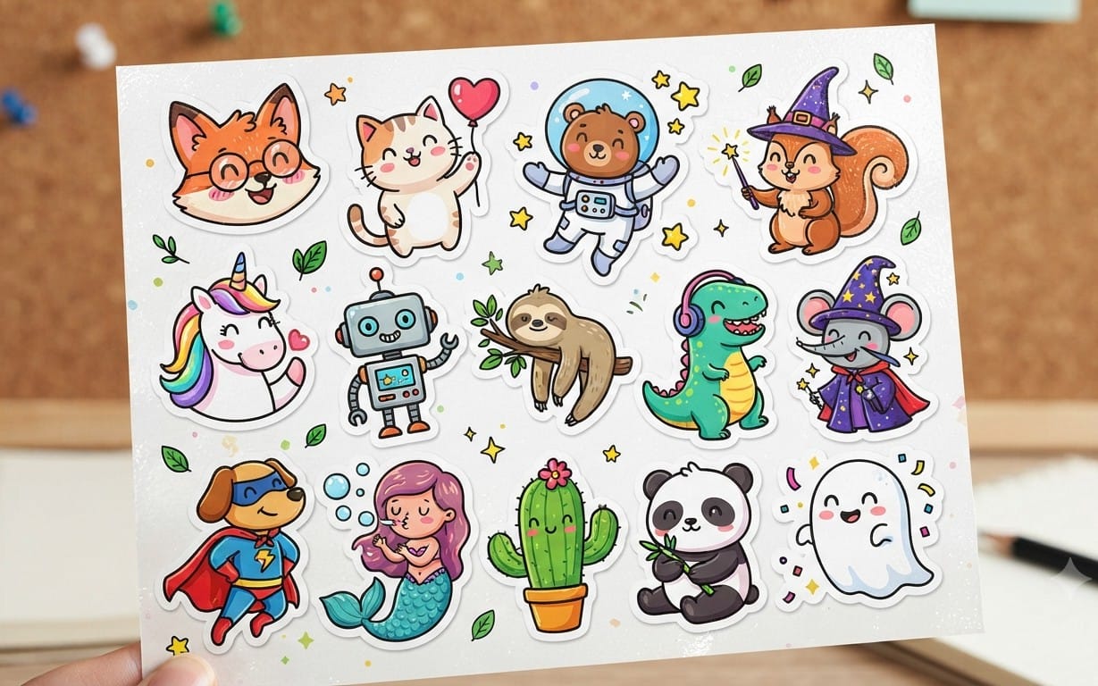 Cartoon characters stickers
