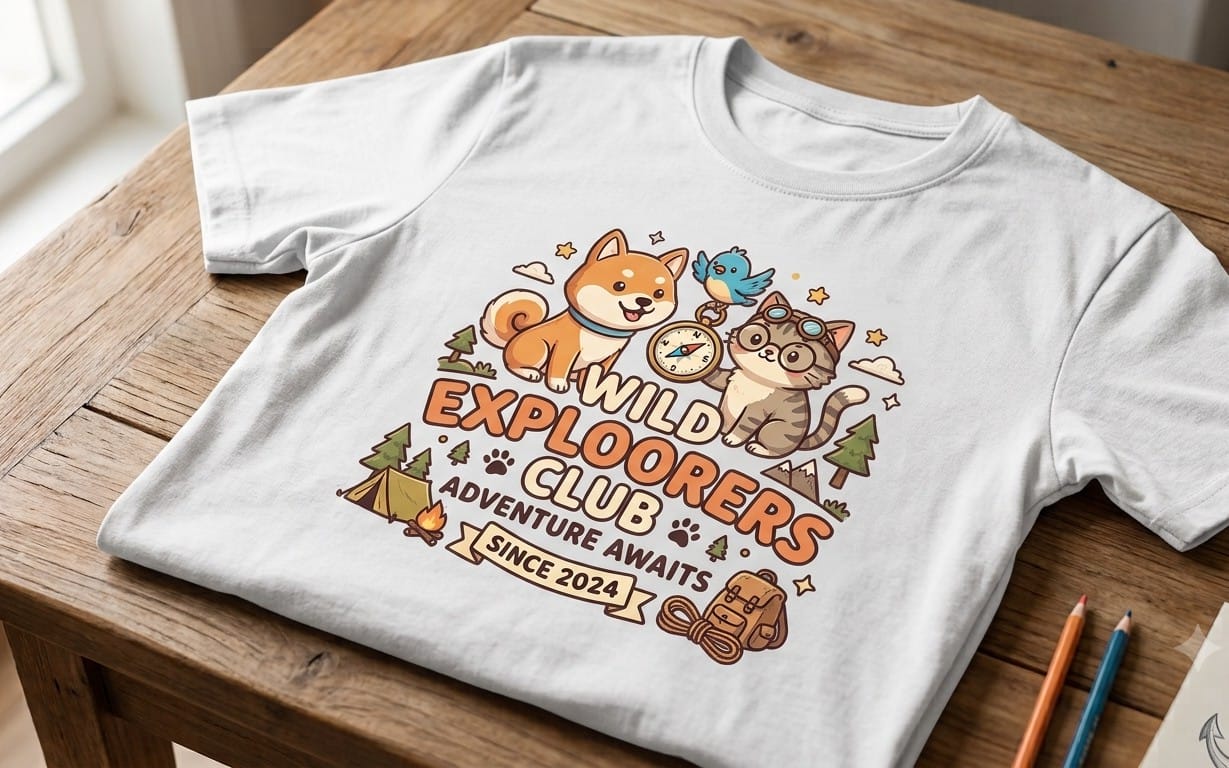 Tshirts mockup cartoon characters