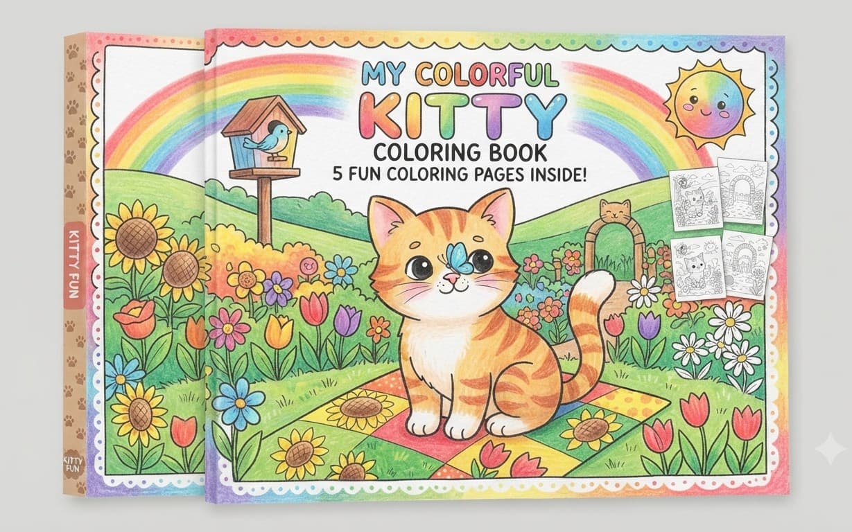 Coloring book of kitty for kids