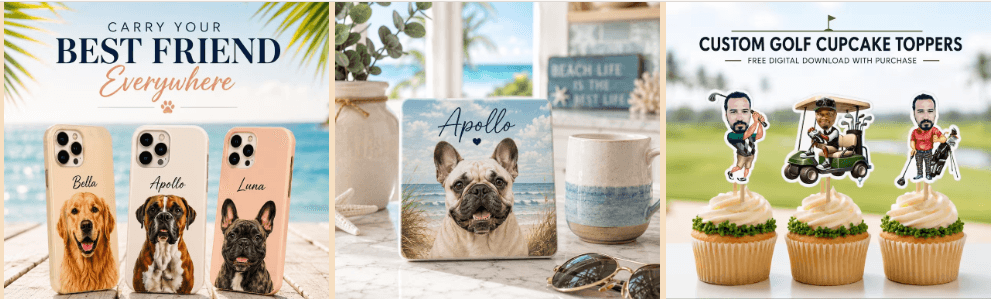 Beachside Custom Gifts store banner
