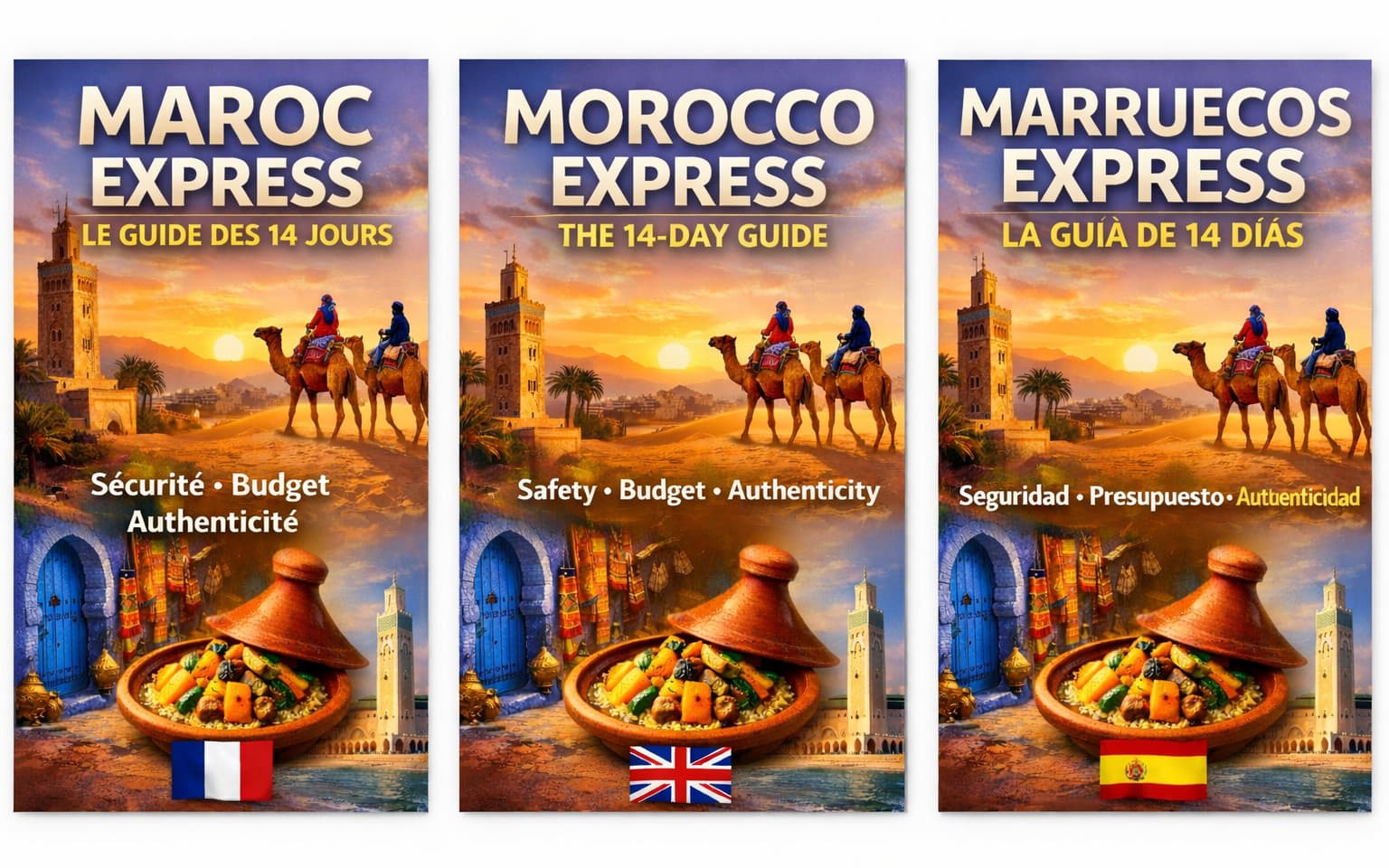 MAROC EXPRESS 🏜️ ║ ║ ║ ║ LE GUIDE DES 14 JOURS ║ ║ ║ ║ Sécurité • Budget • Authenticité