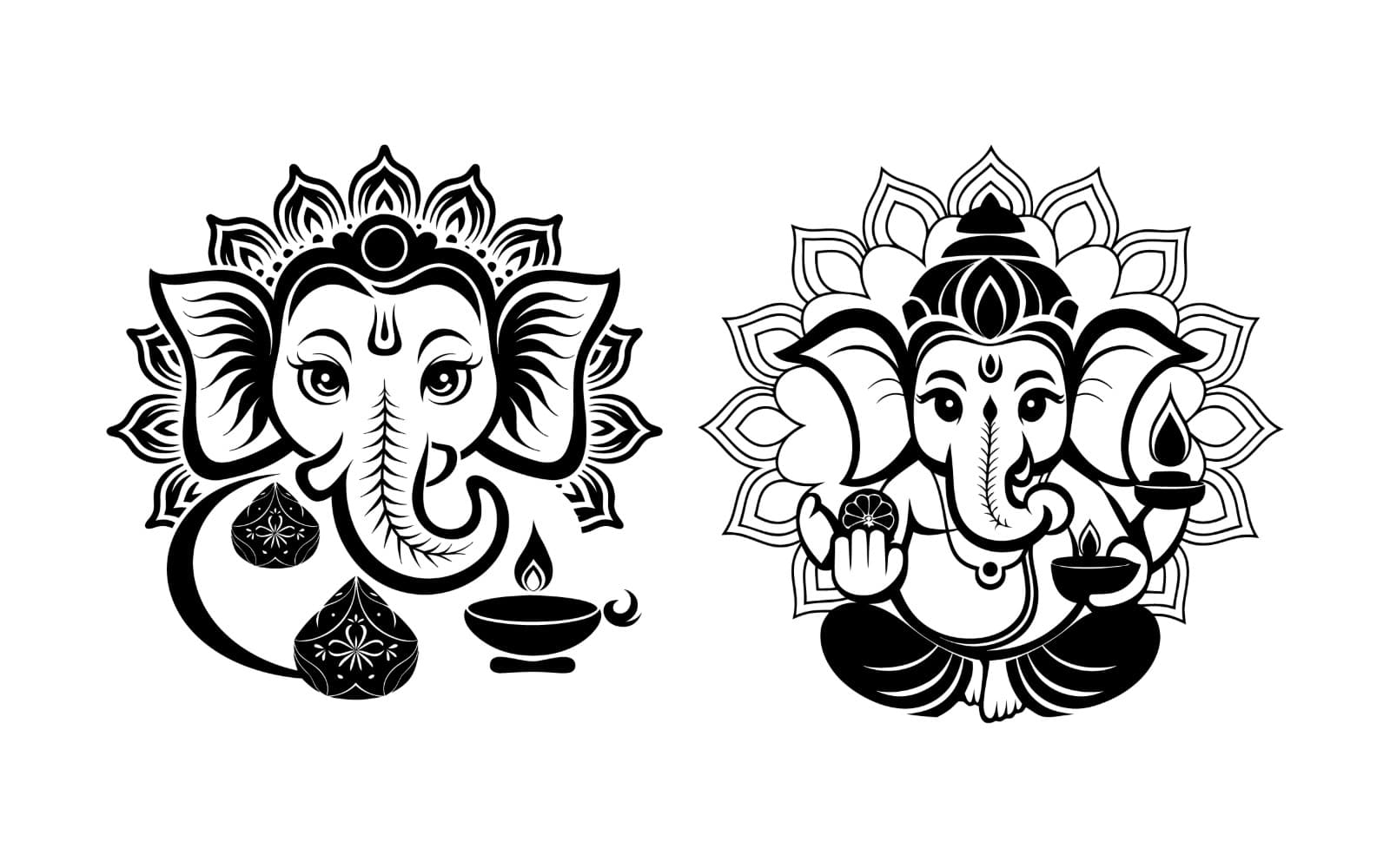 Ganesh Chaturthi Traditional Lord Ganesha Vector Illustration
