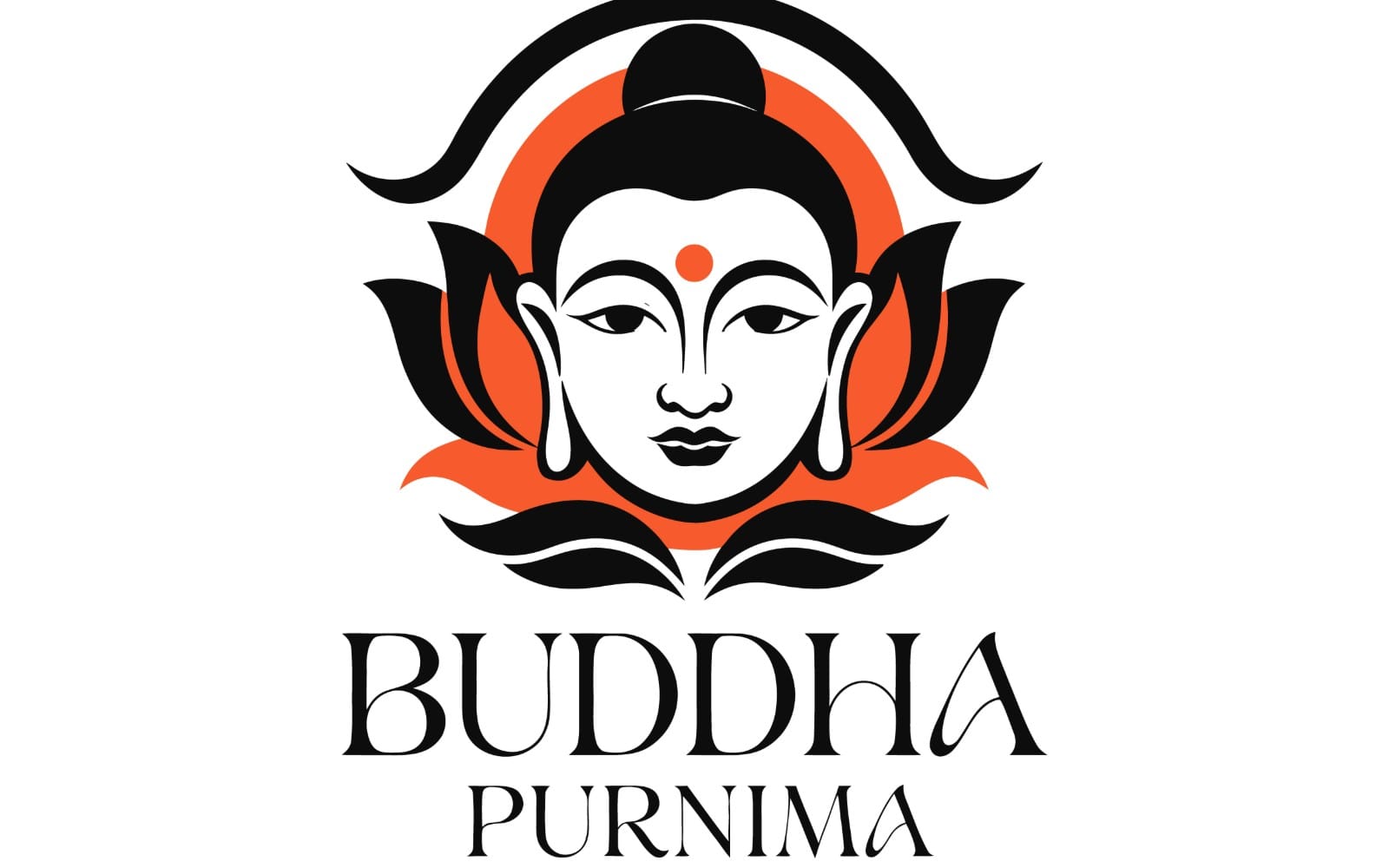 Buddha Purnima Friedliche Silhouette Vektorillustration