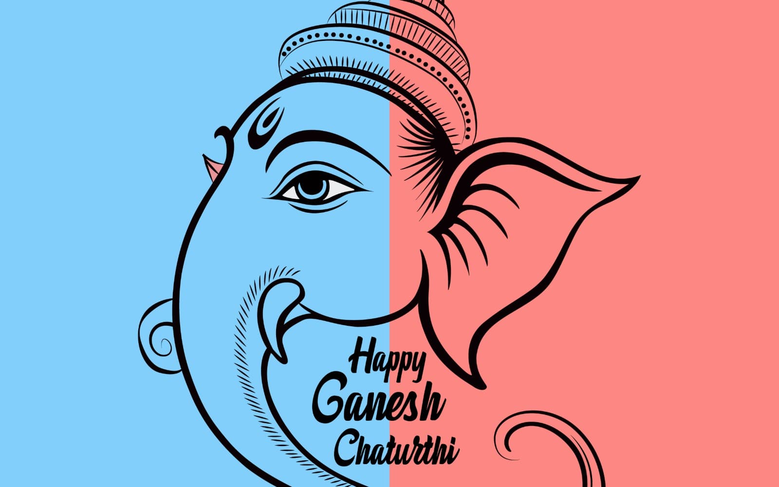 Ganesh Chaturthi Celebration Vector Design with Lord Ganesha Elements