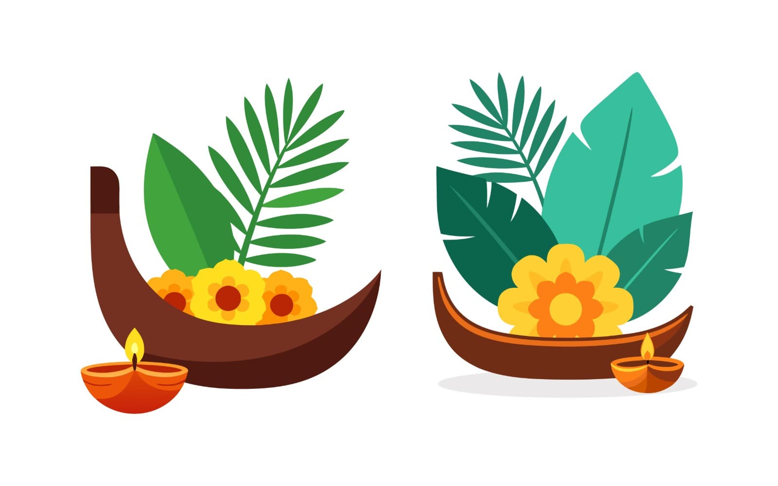 Traditional Onam Festival Celebration Kerala Culture Vector Design