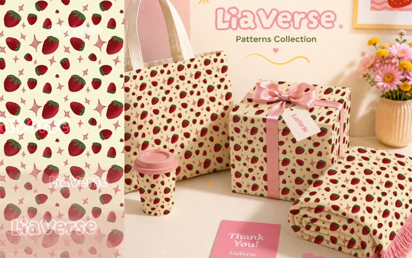 Strawberry seamless pattern