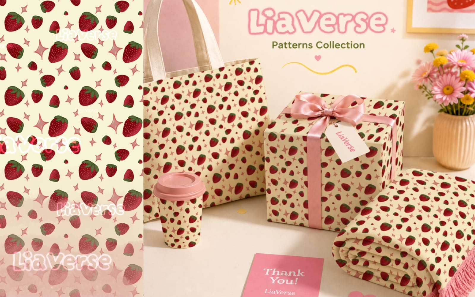 Strawberry seamless pattern