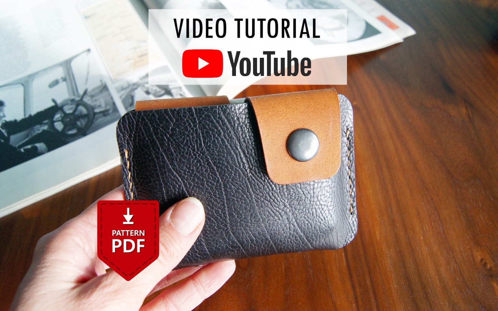Leather card wallet Pattern PDF