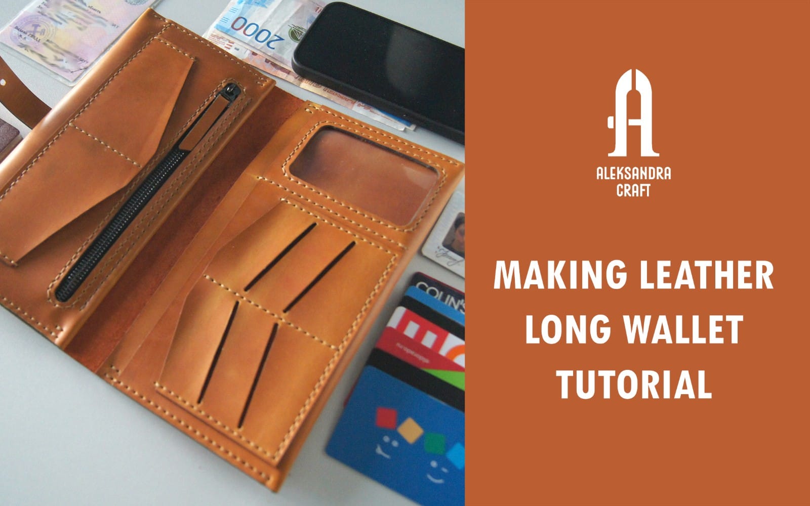 Leather big Long wallet PDF pattern