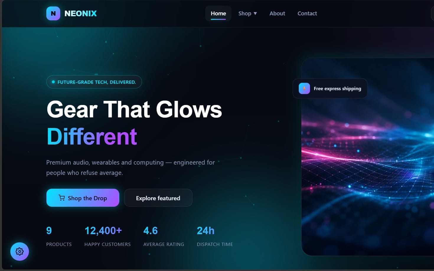 NEONIX – Komplettes E-Commerce-Store & Admin-Dashboard | Node.js, Express & SQLite