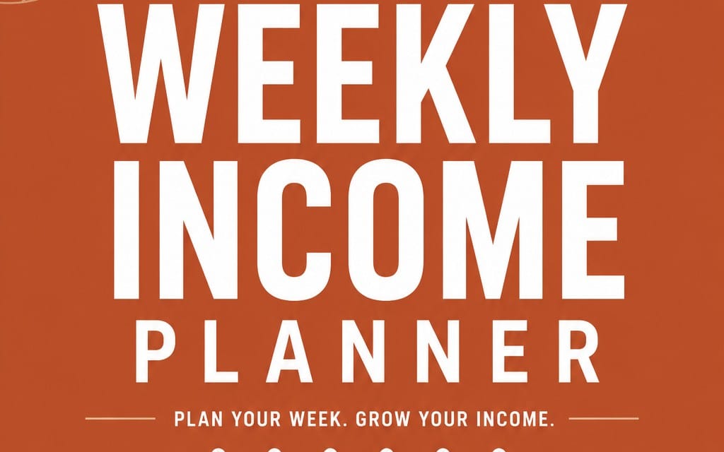 90-Day Income Planner | Undated Weekly Planner for Side Hustles & Small Business | 12 Weekly Spreads + Monthly Review | PDF