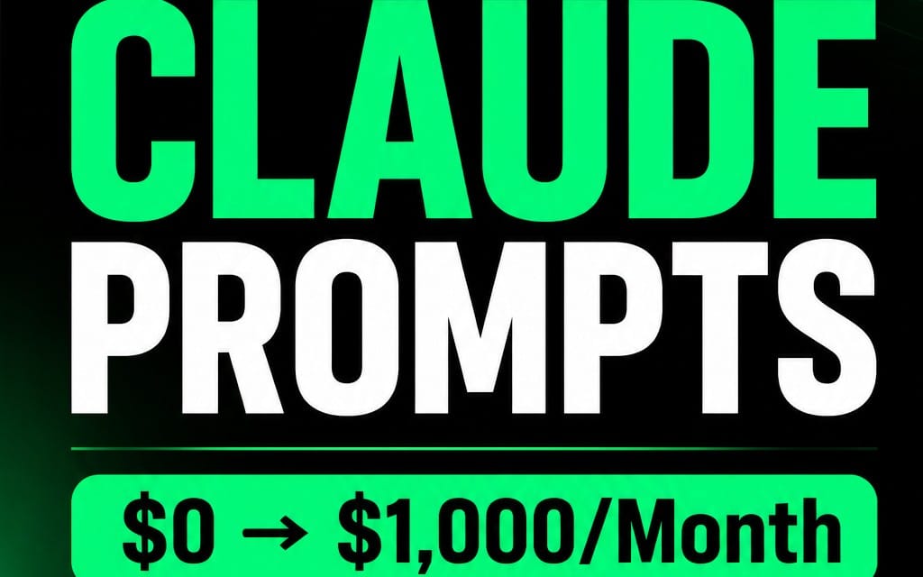 100 Claude Prompts, best for freelancers, creators or to Build a Business from $0 to $1,000/Month