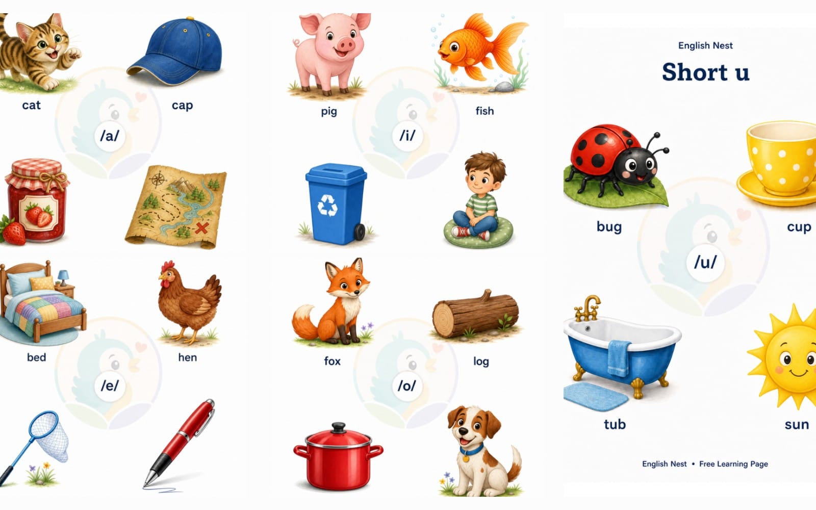 Short vowels cvc words