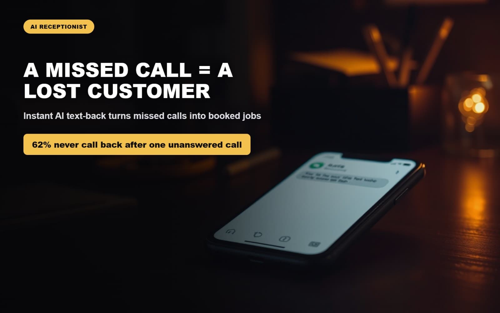 AI Receptionist for Missed Calls — Instant SMS Follow-Up & Lead Qualification for Local Service Businesses (n8n workflow)