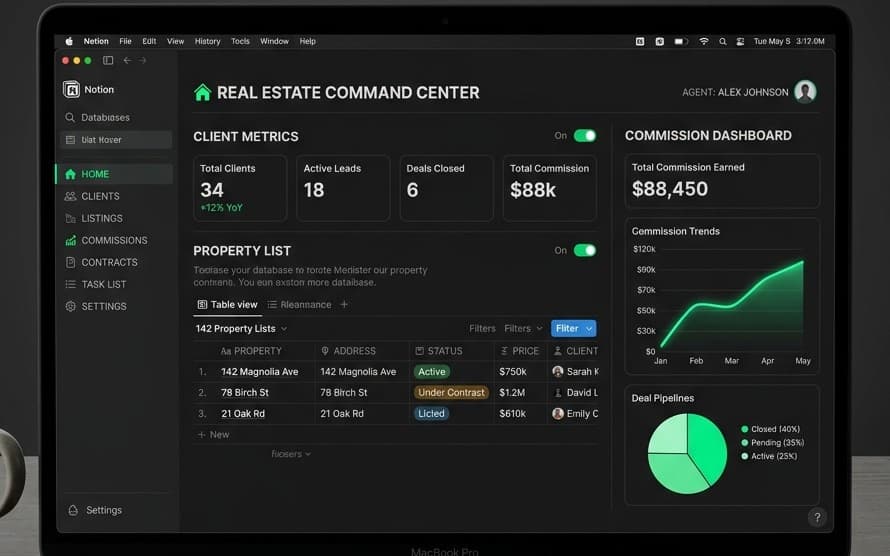Notion Real Estate CRM & Client Tracker